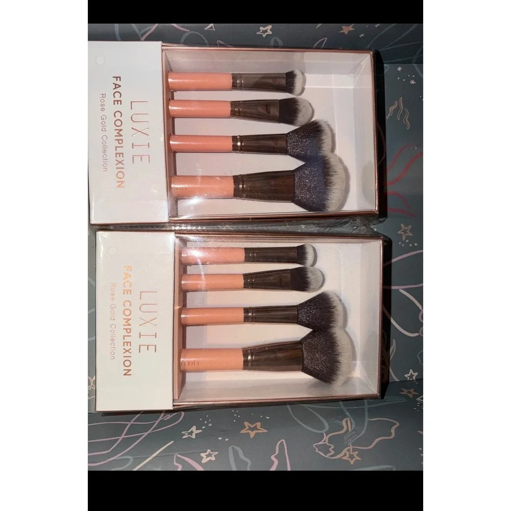 Luxie Rose Gold Collection Face Complexion Brush Set 4 Piece 2 sets of them‎